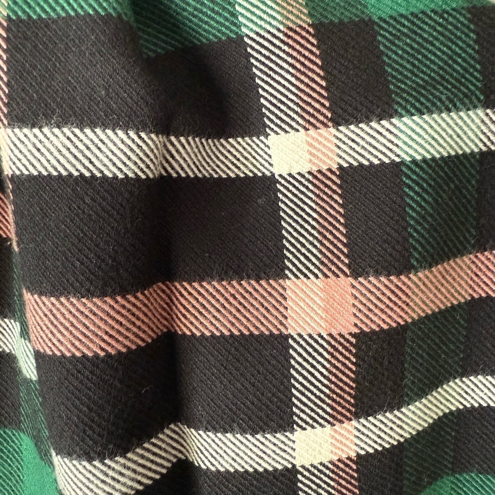 NWT Ann Taylor Raiza Plaid Blanket Scarf Approx 22x78 Green White Pink Black - Picture 5 of 8